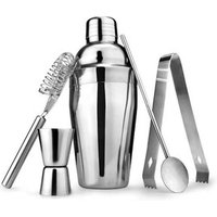 wholesale stainless steel 550ml 5pcs cocktail shakers set for bar/home bar tools bartender tool set
