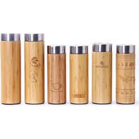Natural Bamboo vacuum bottle, Promotional stainless steel wood bamboo water bottle, 100% bamboo coffee tea tumbler