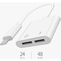 Adapter For iPhone XS Max XR XS X 8 2 in 1 Audio Charge Splitter Converter For Lightning to Lightning Jack Headphone Adapter