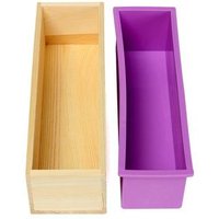 Flexible Best Sales Rectangle Silicone Soap Mold with Wood Box