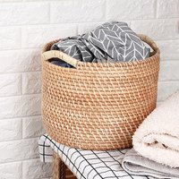 QJMAX Rattan Laundry Basket
