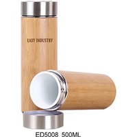 Double Wall Ceramic Coffee Mug Bamboo Shell