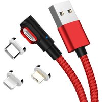 Free Shipping 2019 Upgraded 5A Fast Charging Data Cable 3 in 1 90 Degree L Type Magnetic USB Cable