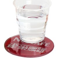 blank glass coaster mug cup sublimation coaster transparent round circle glass pad coaster