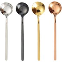 2019 New Stainless Steel Coffee Spoon 304 Metal Children Spoon wholesale Small Round Spoon