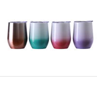 12OZ Stainless Steel Wine Tumbler Double Walled Insulated Coffee Cup Gradient Colors Wine Tumbler