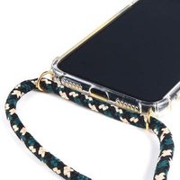 For iPhone XS MAX Clear TPU Bumper Hard Back PC handmade handy Necklace Chain Mobile Phone Case With Strap