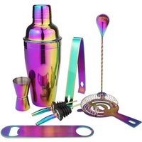 8 Piece Plated Stainless Steel Cocktail Shaker Set