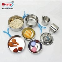 stainless steel cookware set camping pot set stainless steel cooking pots outdoor frying pan camping cup cooker tableware set