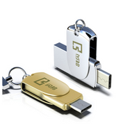 Metal 2in1 OTG type c U disk type-c 3.1 Memory Card Key Chain Pendrive Advertising Custom logo Usb Flash Drive