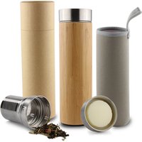 Reusable Bamboo Double Wall Travel Mug Hot Cold Drinks