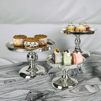Cupcake Mirror Birthday Party Wedding Dessert Decoration Tools 3pcs Silver Metal Cake Stand