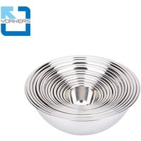 Wholesale Kitchen Metal Thicken Serving Salad Bowls Set Stainless Steel Mixing Bowl