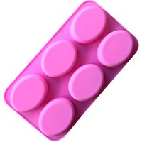 6 Cavity Oval Silicone Soap Mould DIY Crafts
