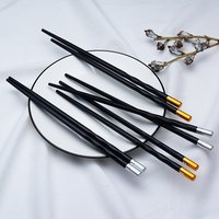 Elegant silver ring alloy chopsticks Reusable fiberglass alloy chinese chopstick