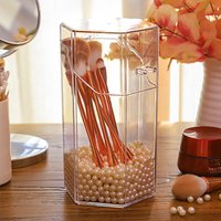 Eco-Friendly luxury clear storage box for brush Barrel makeup Organizer acrylic Containing pearls makeup brush holder