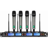 UHF wireless microphone system whole metal handheld 4 transmistter excellent For Stage Karaoke