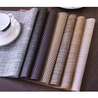 Heat-resistant And Stain Resistant Anti-skid Washable PVC Table Mats Woven Vinyl Textilene Placemat