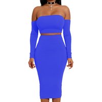 Off Shoulder Two Piece Club Dress Set