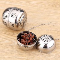 Stainless Steel Silver Round Mesh Metal Soup Tea Ball Holder Infuser