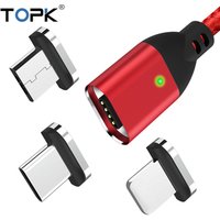 Free Shipping TOPK AM41 1M 18W QC 3.0 Magnetic Charging Cable for Samsung iPhone Android Phones