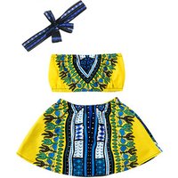 African Dashiki Print Skirt Top Set