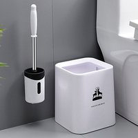 2019 new product decorative wall mount plastic stainless steel toilet brush holder set