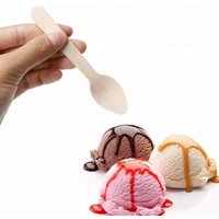 11cm Disposable Mini Ice Cream Wooden Spoon 100pcs/pack
