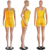 2019 Summer Women Jeans Tops and Shorts Clothing Set with 4 colors