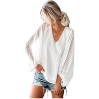 Long Sleeve Textured Balloon Sleeve Blouse