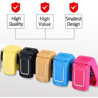 Tiny Mini Mobile Phone LONG-CZ J9 Flip Style smartphone 0.66 inch, 18 Keys Anti-lost Auto Answering GSM cellular gift for kids