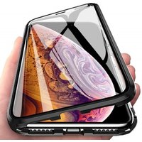 Clear Double Sided Tempered Glass for iPhone XS MAX iPhone 10 X XR XS 360 Protection Magnet Flip Cover Magnetic Adsorption Case