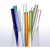 Eco Friendly Colorful Reusable Drinking Straight Borosilicate Glass Straws