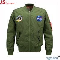 Polyester Round Neck Zip Up Bomber Jacket