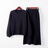 Knitted Two Piece Sweater Maxi Dress Set
