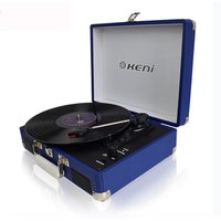 Retro suitcase gramophone turntable record player with PC recording