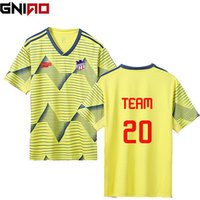 Custom soccer uniform 2019 world cup Golombia soccer team jersey yellow football shirts