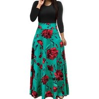 Casual Floral Print Long Sleeve Dress