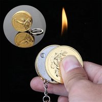 Portable Mini Coins Shape Cigarette Lighter Kerosene Oil Gas Lighters Funny Tools Butane Gas Lighter Gadgets For Men Gifts