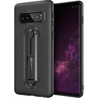 Newest Design Carbon Fiber Mobile Phone Back Cover With Hidden Kickstand For Samsung Galaxy S10 Case