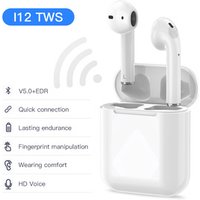 I12 Wireless TWS Earphones HIFI V5.0 Smart Earbuds Headset With Touch Control Blue tooth TWS Earphones For Airpods