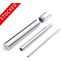 in stock foldable collapsible Stainless Steel Reusable metal drinking Straw With cleaner