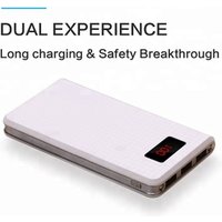 Get free samples 10000mAh White portable chargers mobile phone powerbank with led torch