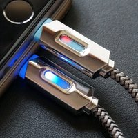 USB3.1 Nylon Braided Lights LED Type-C Fast Charging Cable Android Micro USB Data Cable