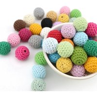 20mm Baby Stroller Accessories Pacifier Clip Handmade Baby Wooden Crochet Beads