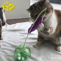 Moving swing cat toy feather 360 degree turning cat teaser wand
