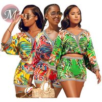 Bohemian Printed Top Shorts Two Piece Set