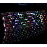 Mechanical Keyboard Rainbow 7 Colors Led Backlit Gaming Keyboard USB Wired Keyboard Ergonomic Spill-Resistance Design MK1771