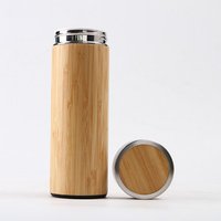 Double Wall Stainless Steel Bamboo Tea Tumbler Infuser