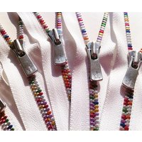 YKK-5# Nylon zipper-Rainbow Teeth Zippers White fancy Zipper-Fashion zipper for bags/garment/other-zippers wholesale
